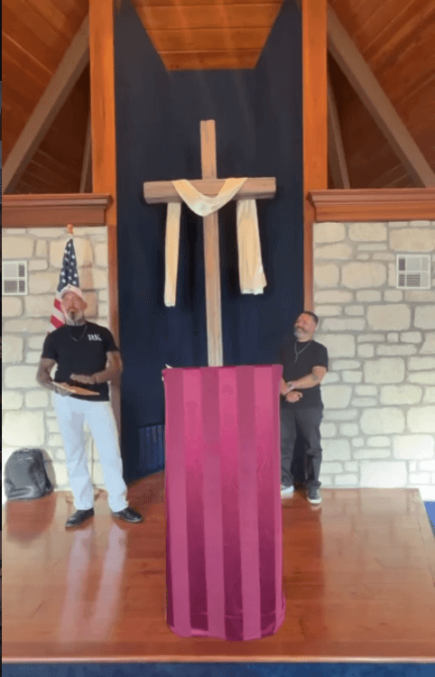 Rick speaking at church